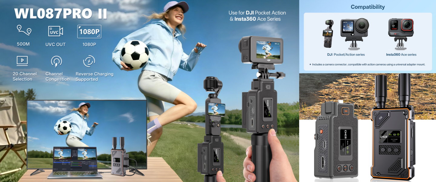 Introducing the WL087 Pro II — One Transmitter for Every Action Camera