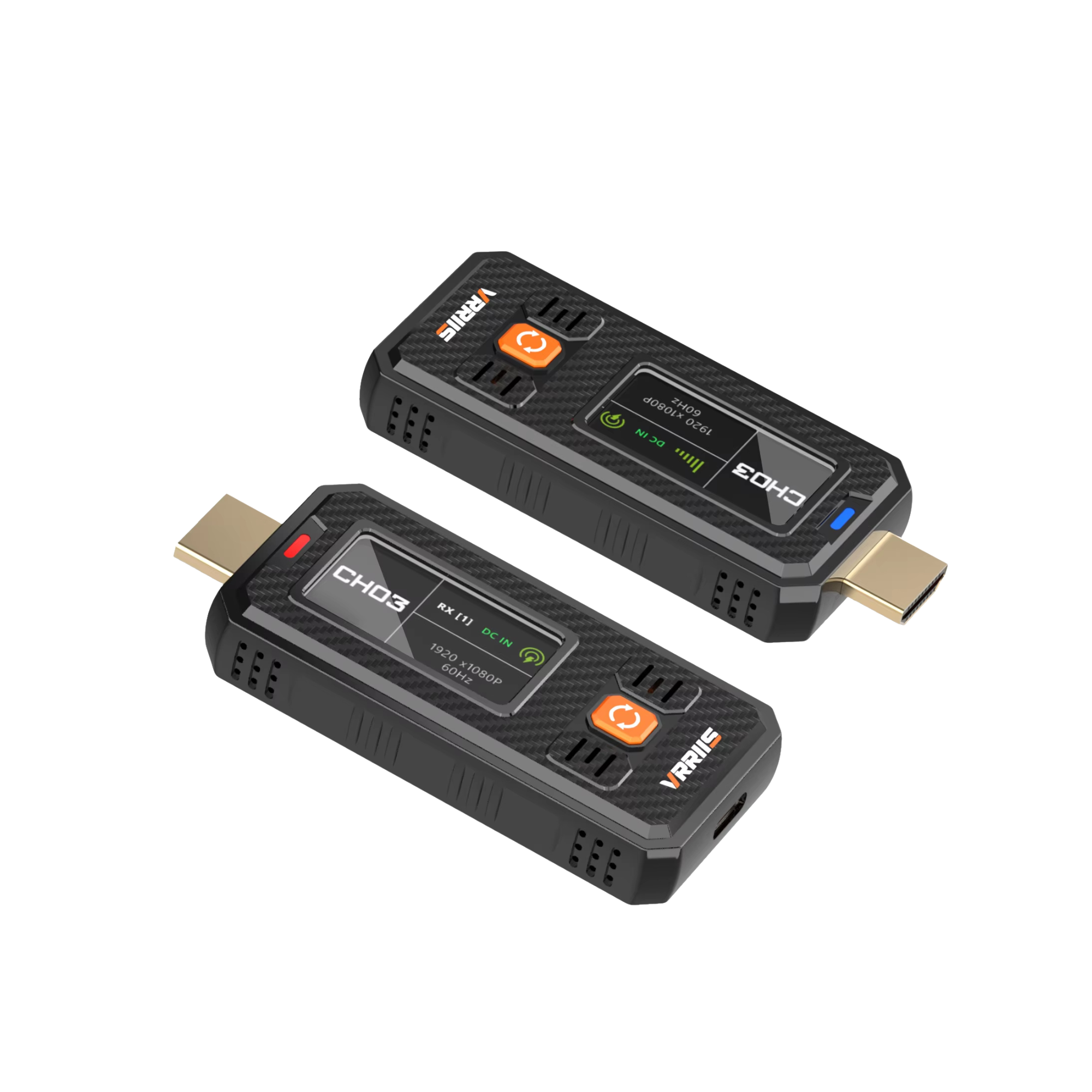 Transmissor e recetor HDMI sem fios VRRIIS WL087mini — 350 m, 20 canais, LCD, design compacto