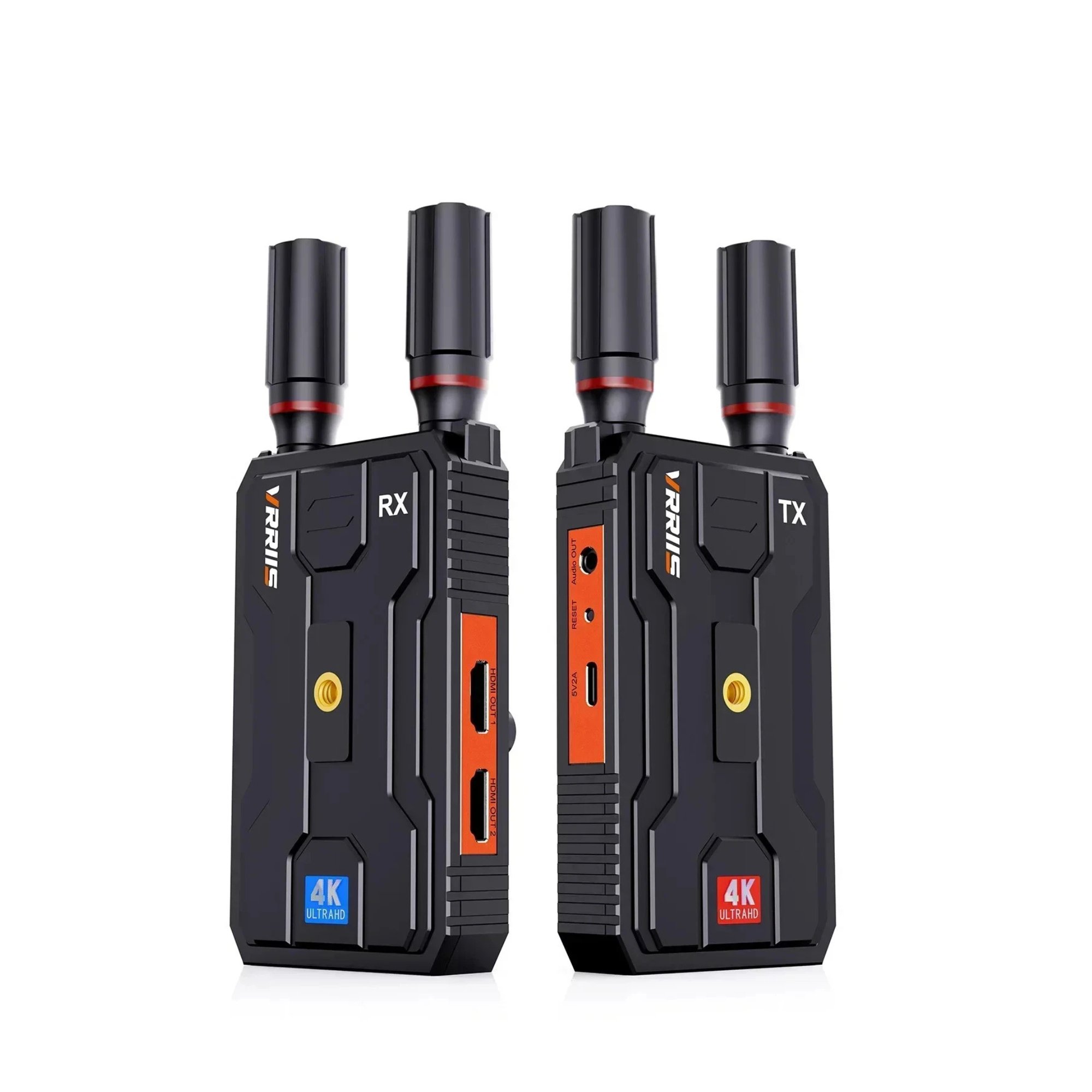 VRRIIS WL097Pro 4K Wireless Video Transmitter & Receiver — 400M, Dual HDMI Out, Audio, 1TX to 4RX