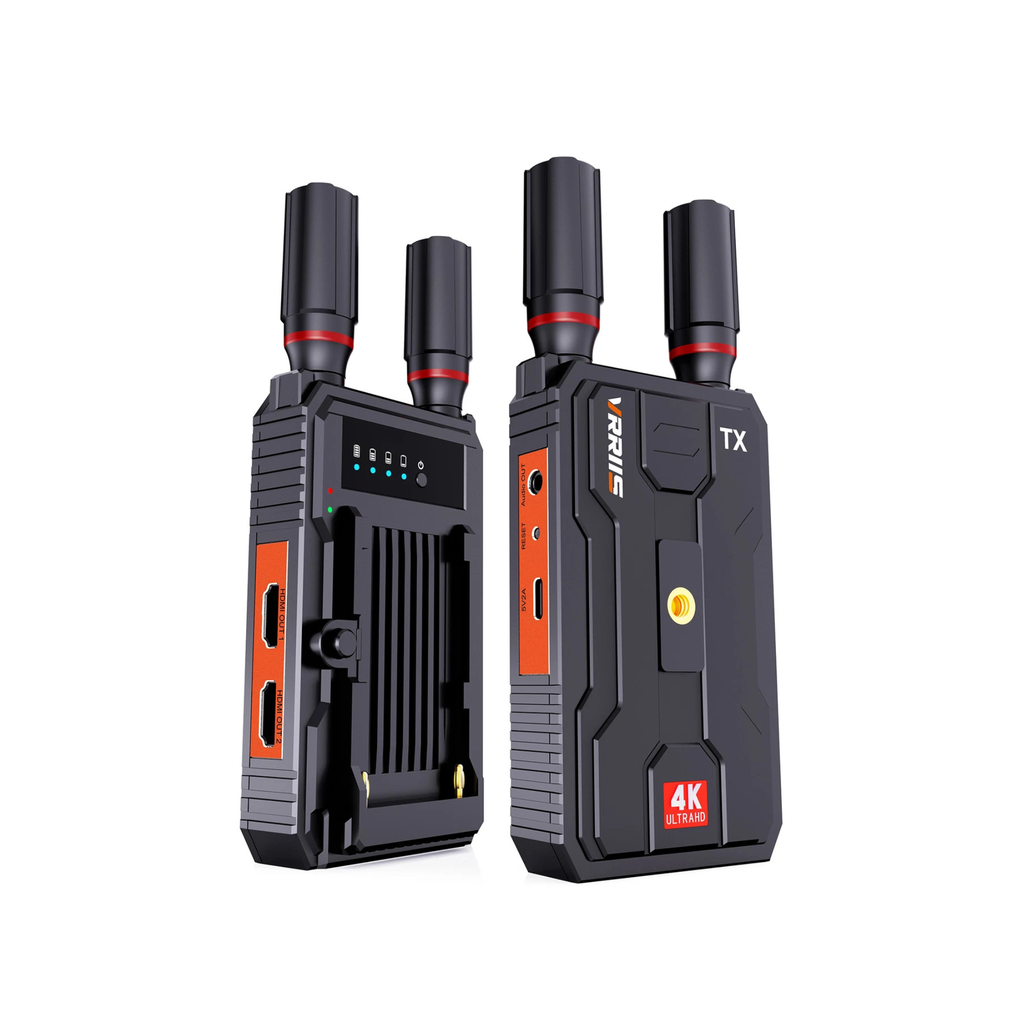 VRRIIS WL097Pro 4K Wireless Video Transmitter & Receiver — 400M, Dual HDMI Out, Audio, 1TX to 4RX