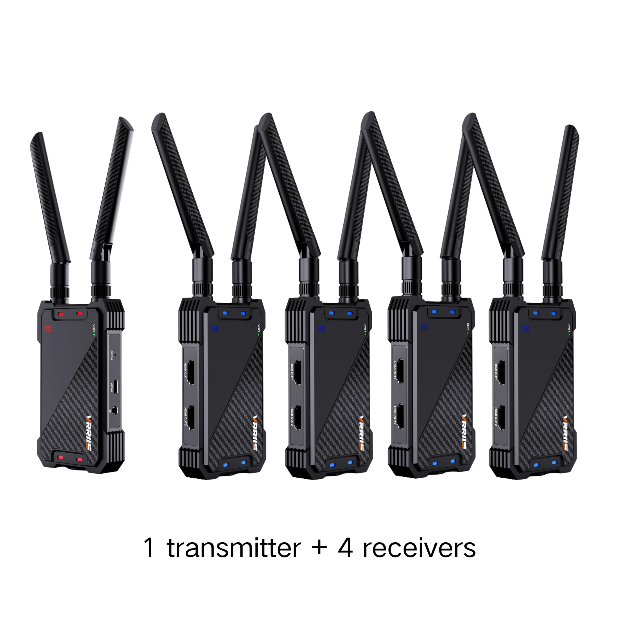 VRRIIS WL081 Wireless HDMI Extender Kit — 1080P, 400M, Dual HDMI Out, IR Remote