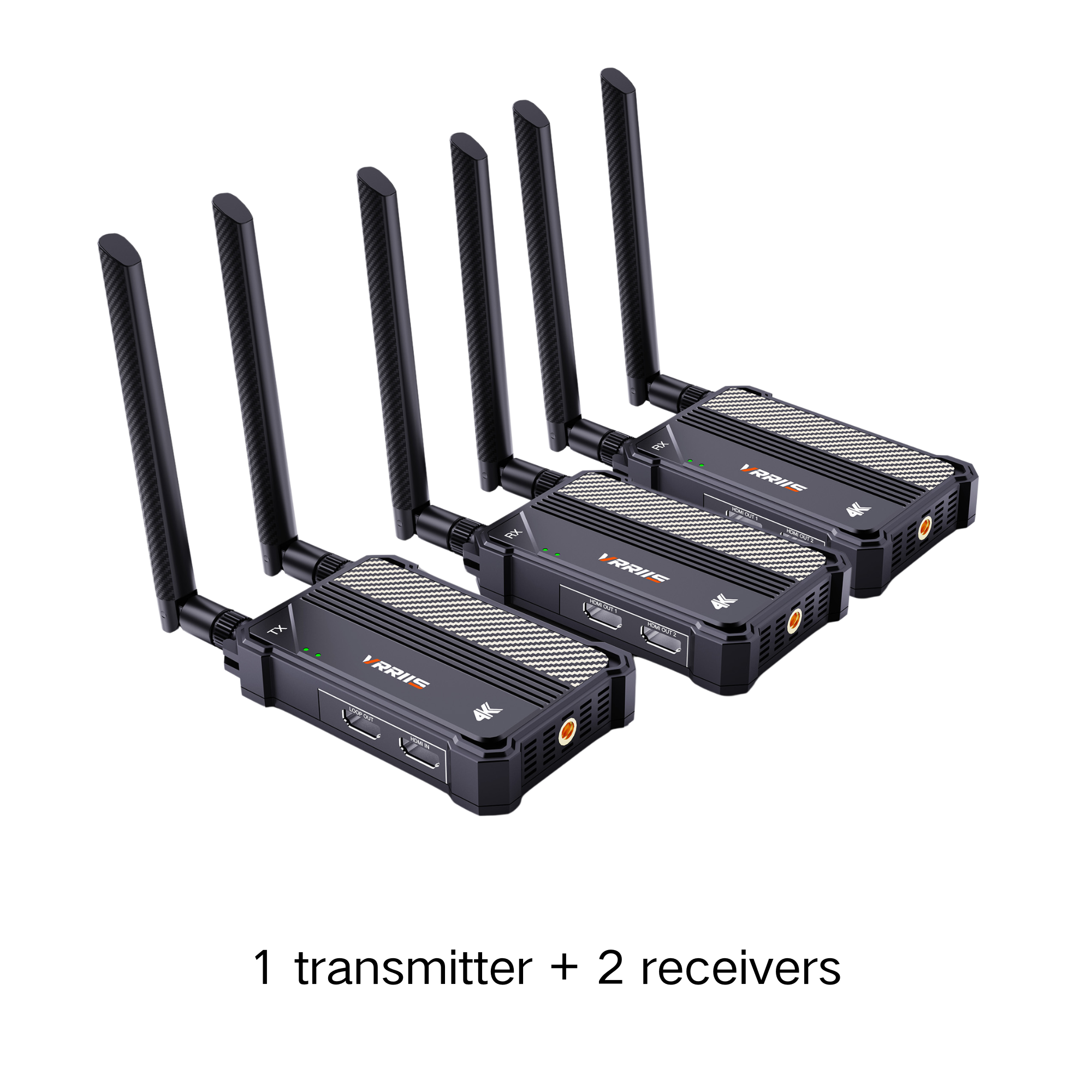 VRRIIS WL095P 4K Wireless HDMI Transmitter and Receiver — 1150FT/350M, 1 TX to 4 RX