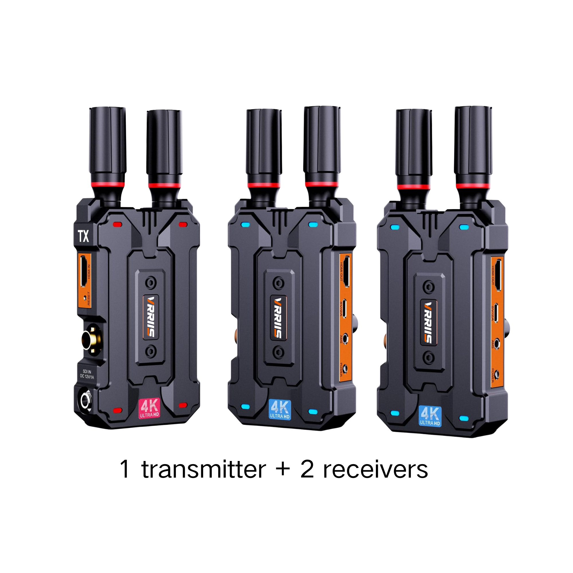 VRRIIS WL098Pro 4K Wireless Video Transmitter with SDI — 1TX to 4RX, 305M/1000FT