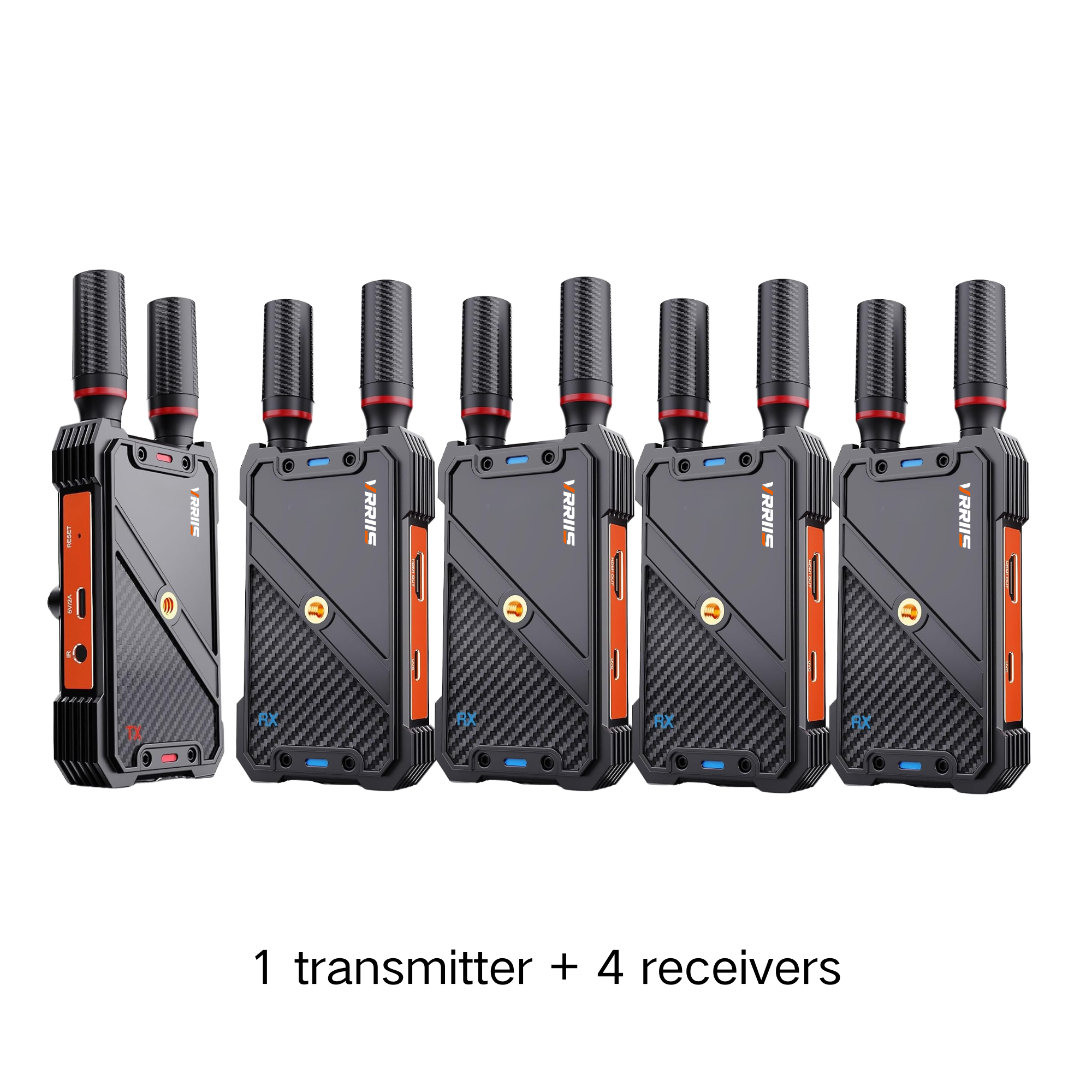 VRRIIS WL082U Wireless HDMI Transmitter & Receiver – 1080P@60Hz, 400M Range, 1TX to 5RX