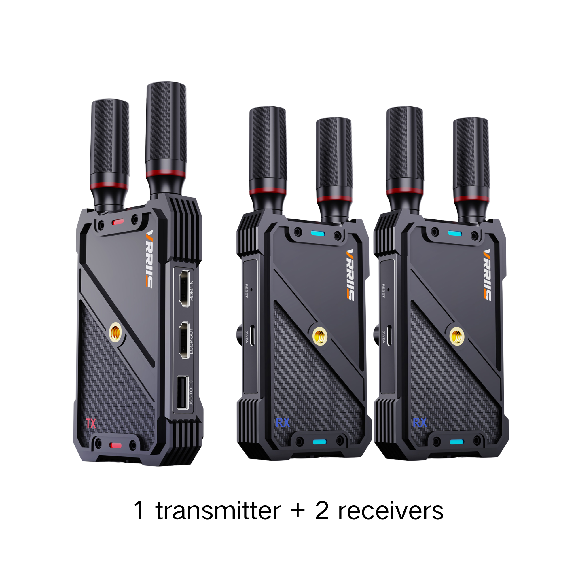 VRRIIS WL082K Wireless HDMI Transmitter Receiver with KVM — 1080P, 400M/1300FT, 1 TX to 5 RX