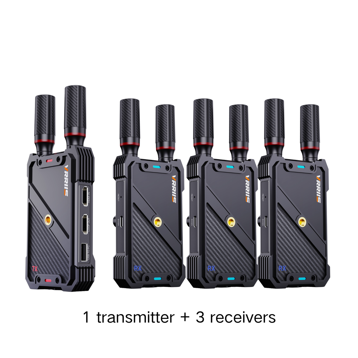 VRRIIS WL082K Wireless HDMI Transmitter Receiver with KVM — 1080P, 400M/1300FT, 1 TX to 5 RX