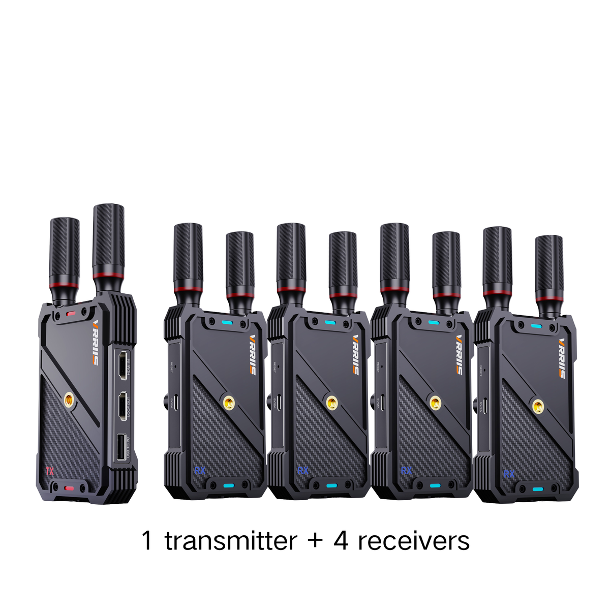 VRRIIS WL082K Wireless HDMI Transmitter Receiver with KVM — 1080P, 400M/1300FT, 1 TX to 5 RX