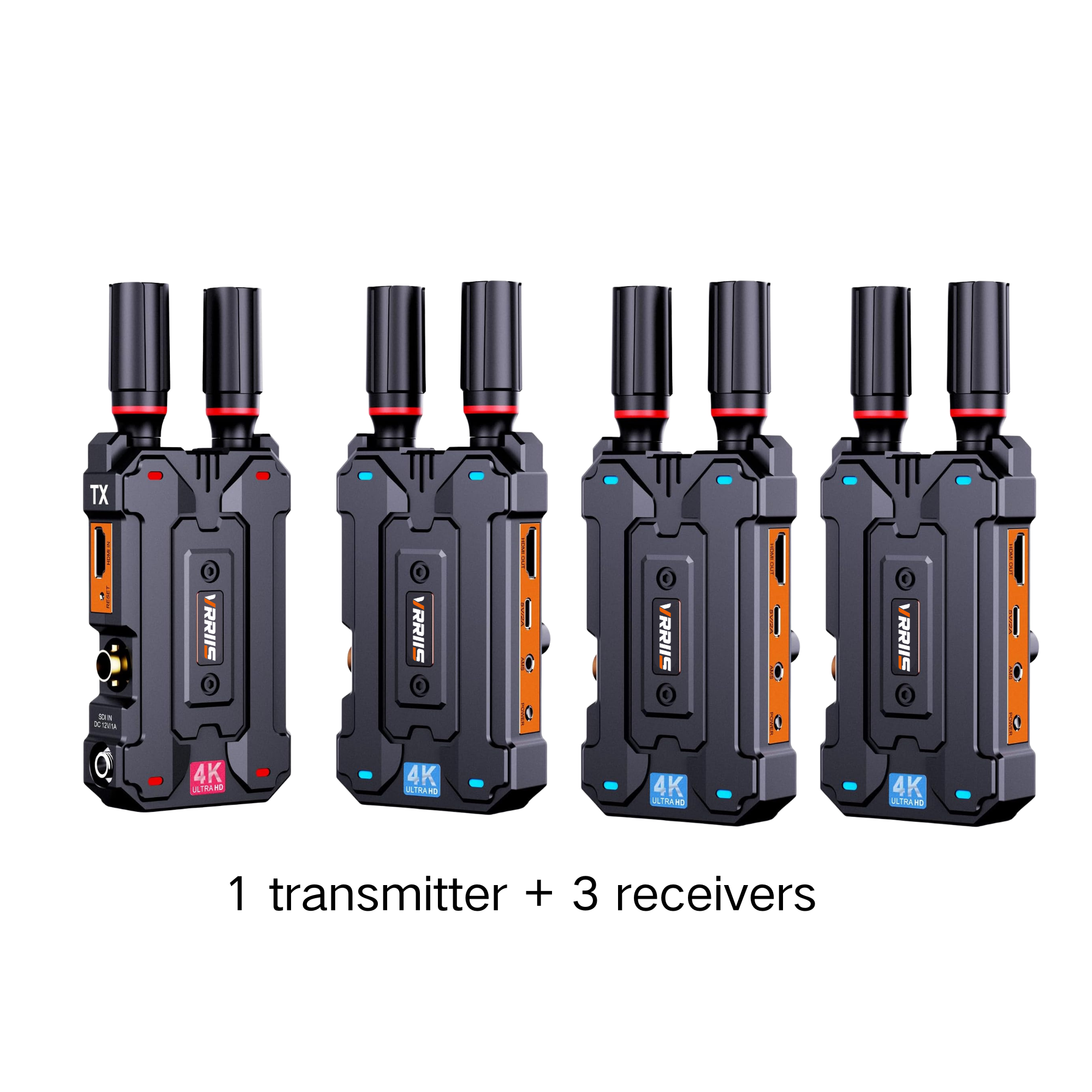 VRRIIS WL098Pro 4K Wireless Video Transmitter with SDI — 1TX to 4RX, 305M/1000FT