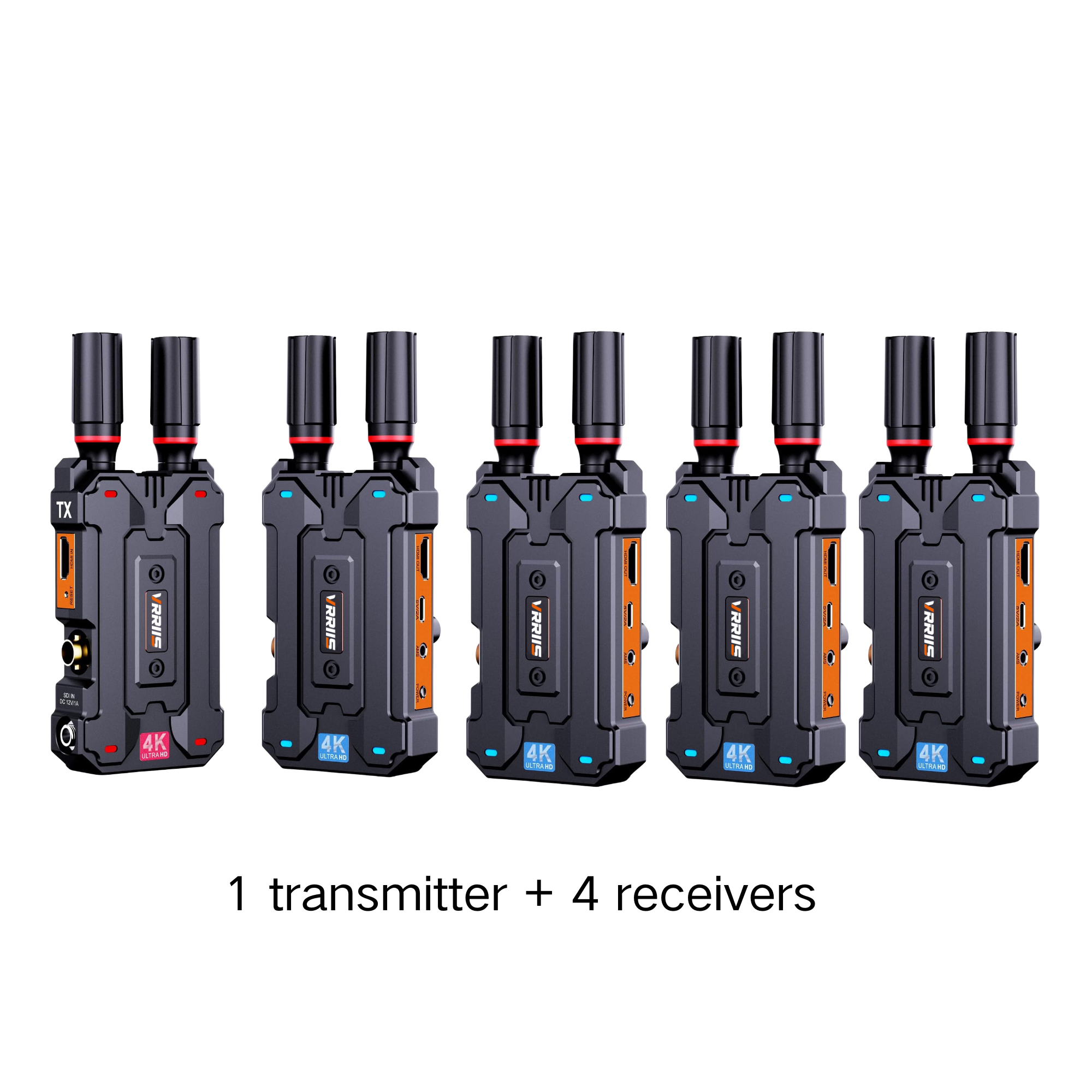 VRRIIS WL098Pro 4K Wireless Video Transmitter with SDI — 1TX to 4RX, 305M/1000FT