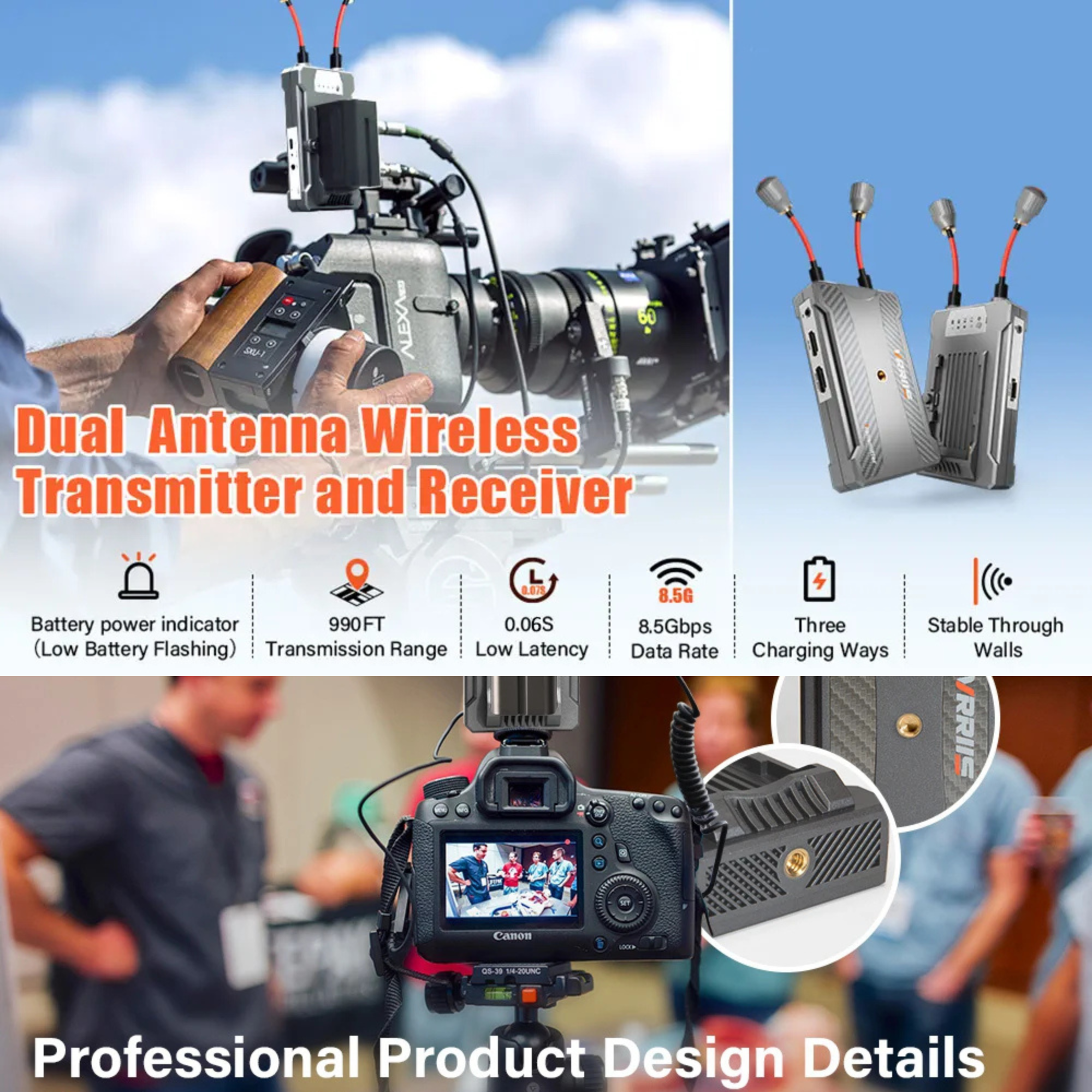 WL900S PRO Kabelloser HDMI Transmitter & Receiver – 300m Reichweite, 1TX zu 4RX, IR-Steuerung