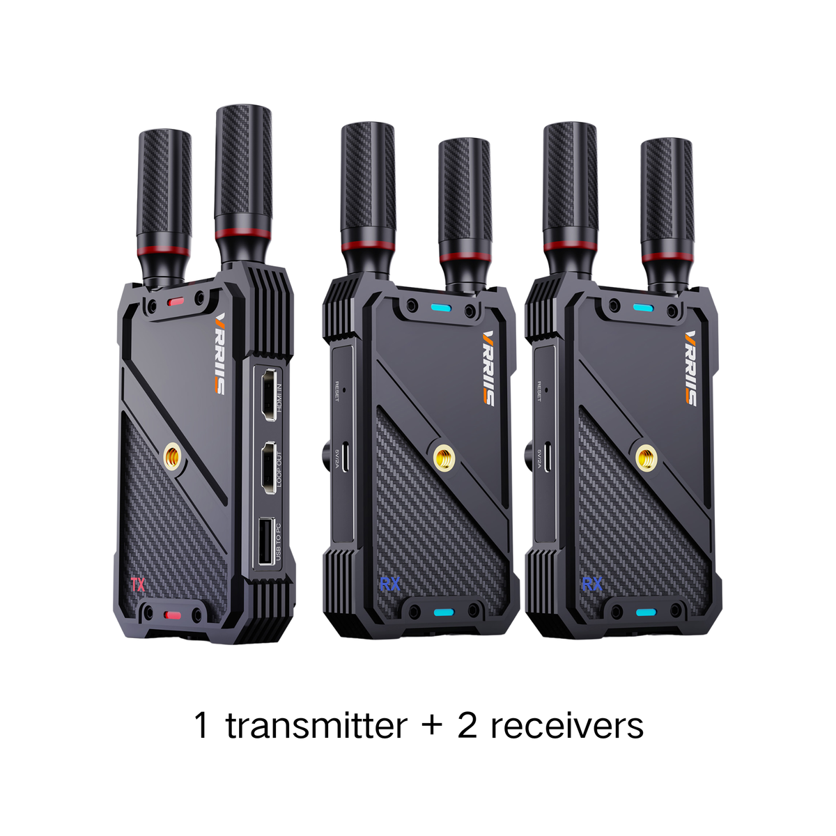 VRRIIS WL082 Wireless Video Transmitter & Receiver — 1080P, 400M, IR Remote, 1TX to 5RX