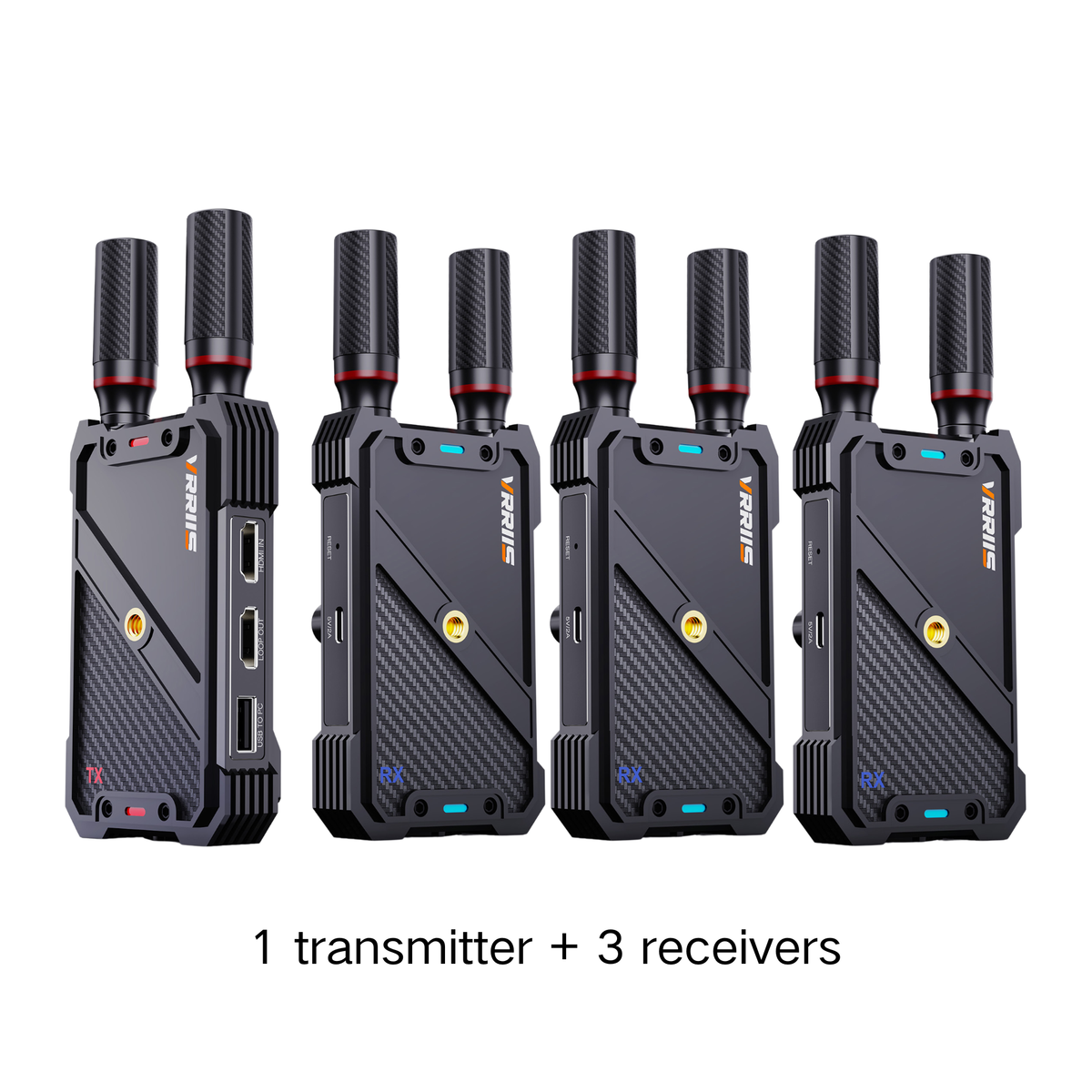 VRRIIS WL082 Wireless Video Transmitter & Receiver — 1080P, 400M, IR Remote, 1TX to 5RX