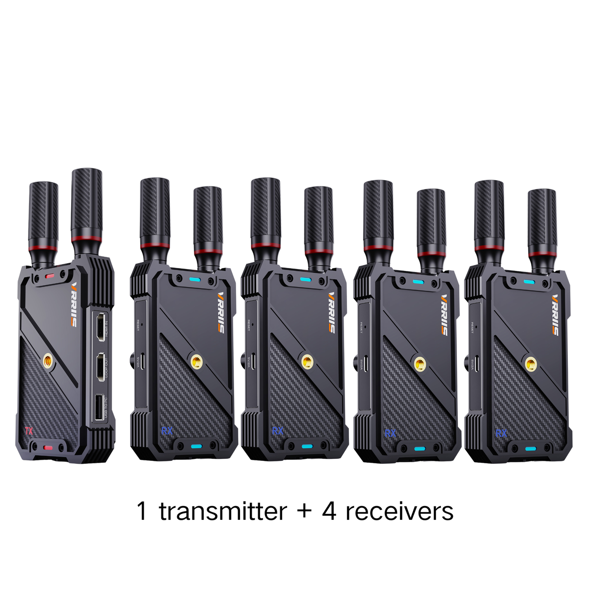 VRRIIS WL082 Wireless Video Transmitter & Receiver — 1080P, 400M, IR Remote, 1TX to 5RX