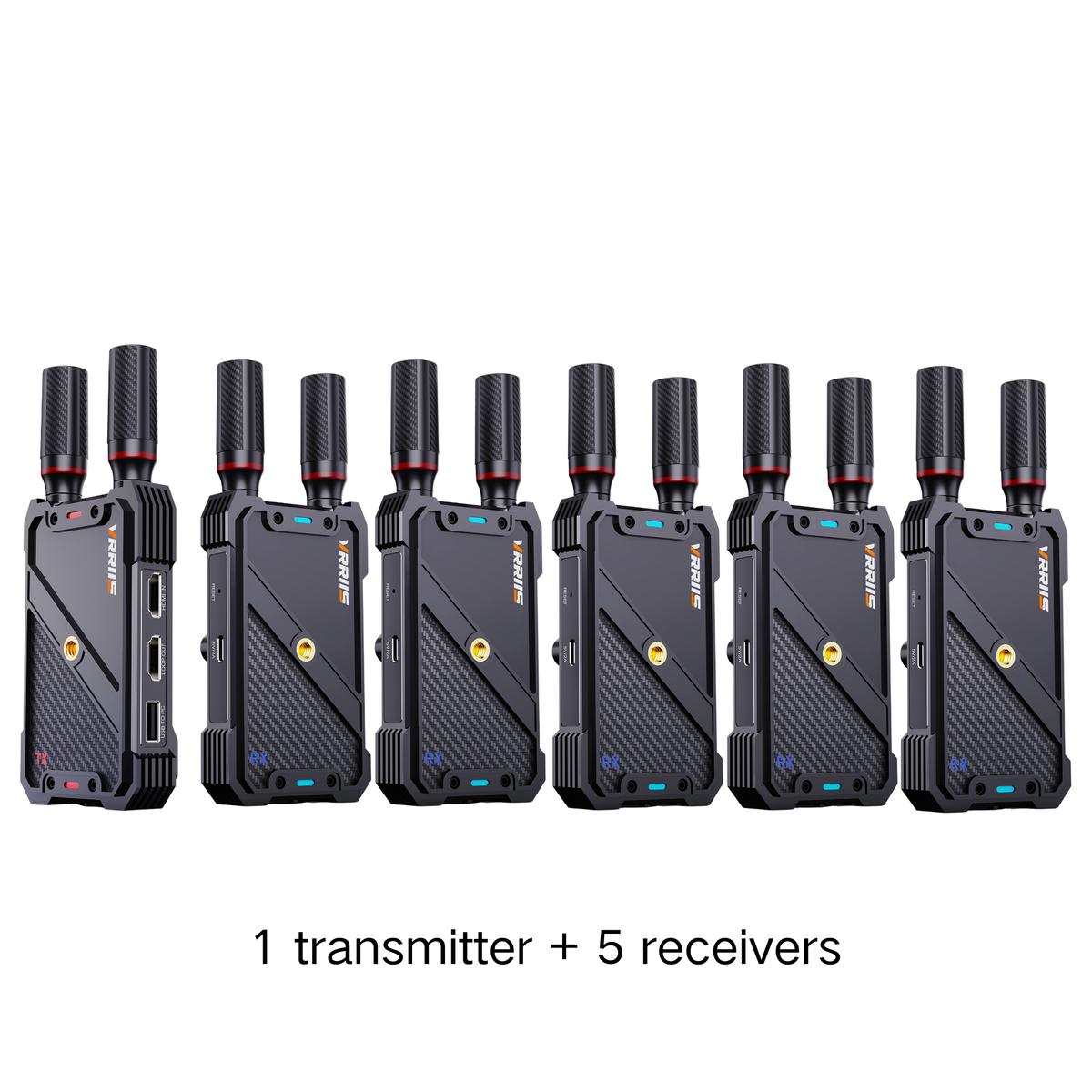 VRRIIS WL082 Wireless Video Transmitter & Receiver — 1080P, 400M, IR Remote, 1TX to 5RX