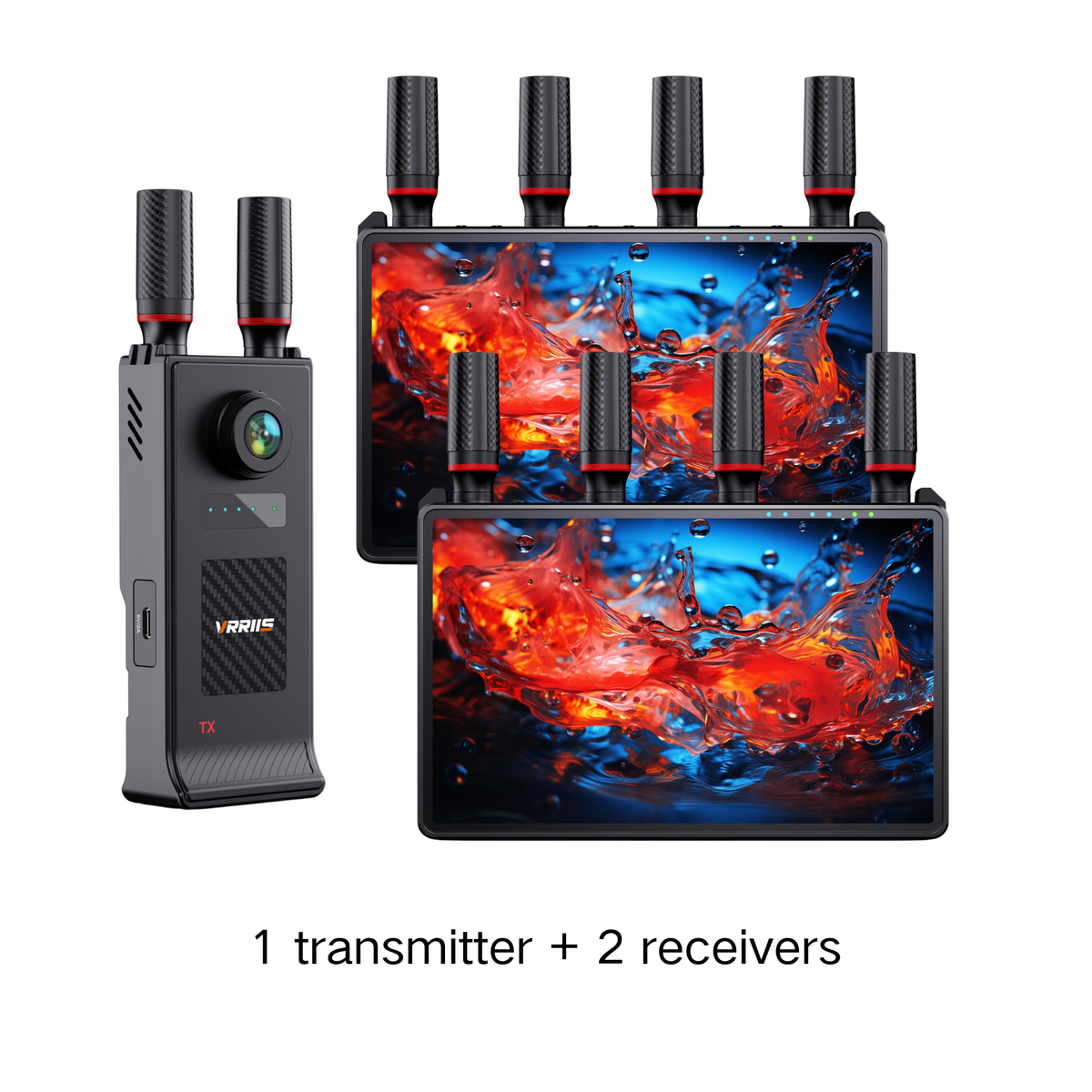VRRIIS WL085P Wireless Video Transmitter & Receiver — Built-in Camera, 7" LCD, 400M