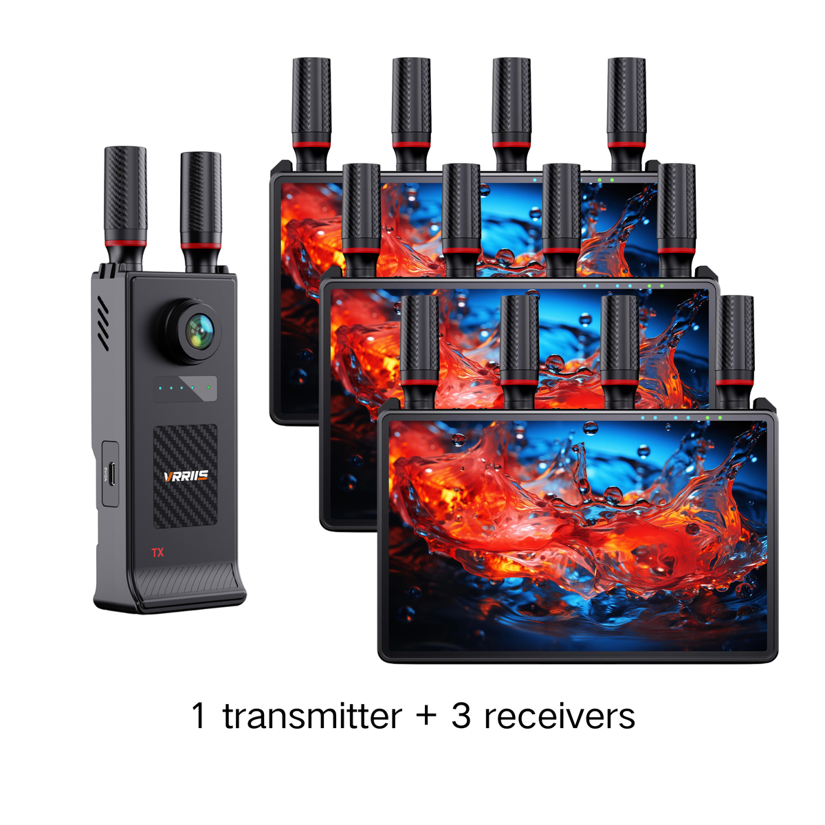 VRRIIS WL085P Wireless Video Transmitter & Receiver — Built-in Camera, 7" LCD, 400M