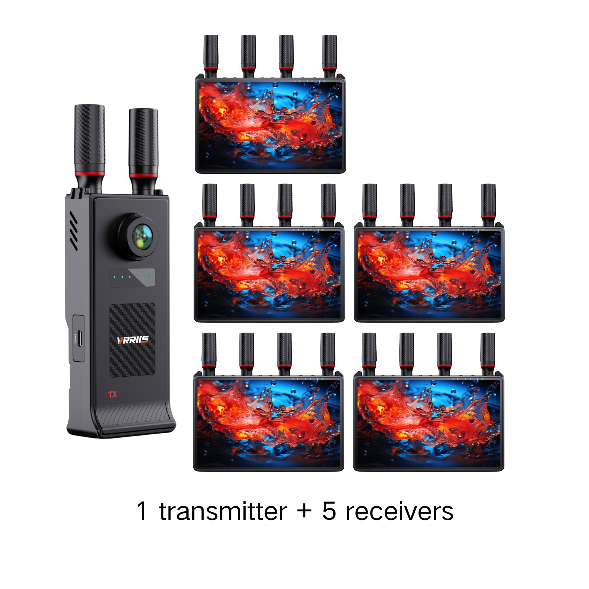 VRRIIS WL085P Wireless Video Transmitter & Receiver — Built-in Camera, 7" LCD, 400M