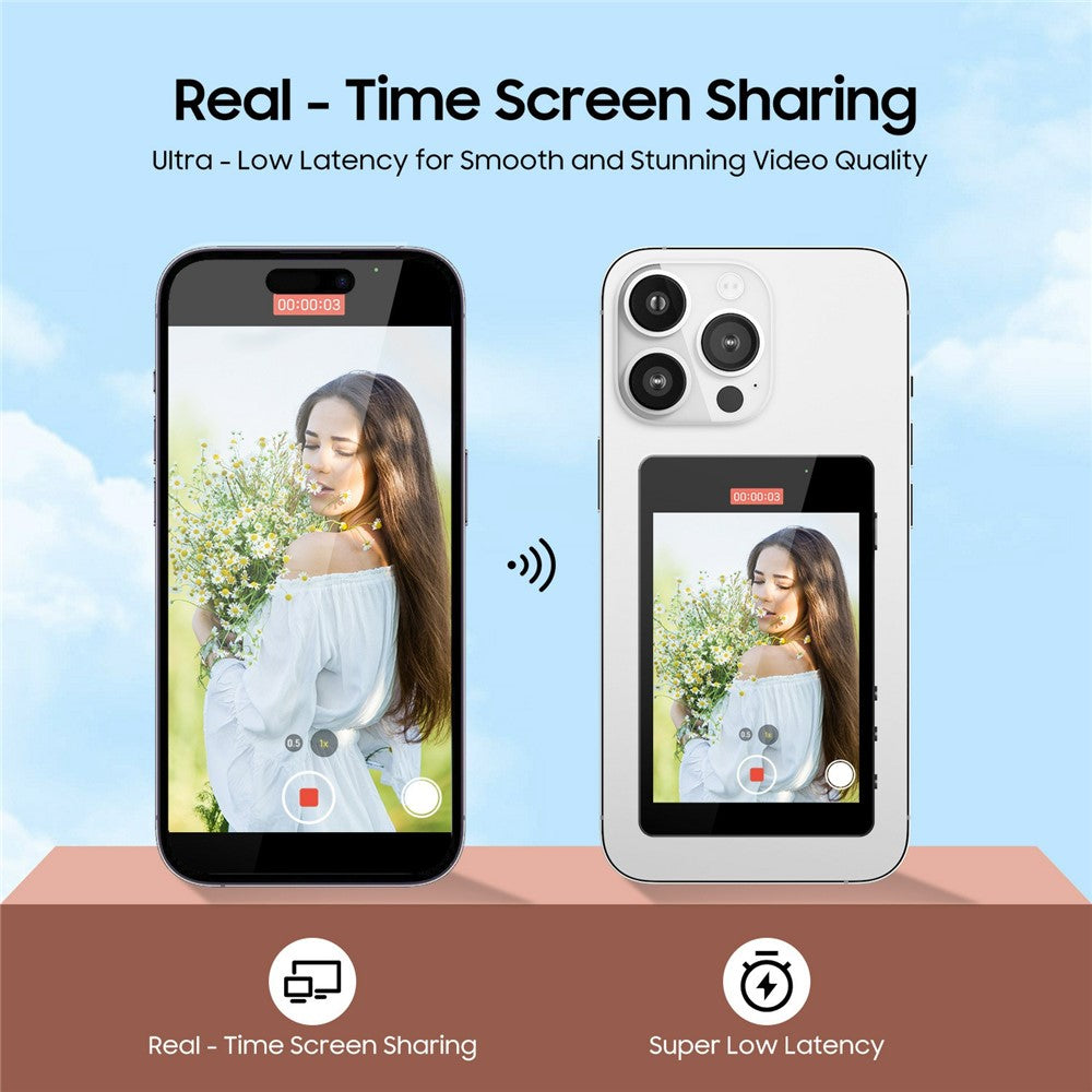 VRRIIS WL-050 Smartphone Wireless Screen Mirroring Monitor – 4" Display für Selfie, Livestream & VLOG