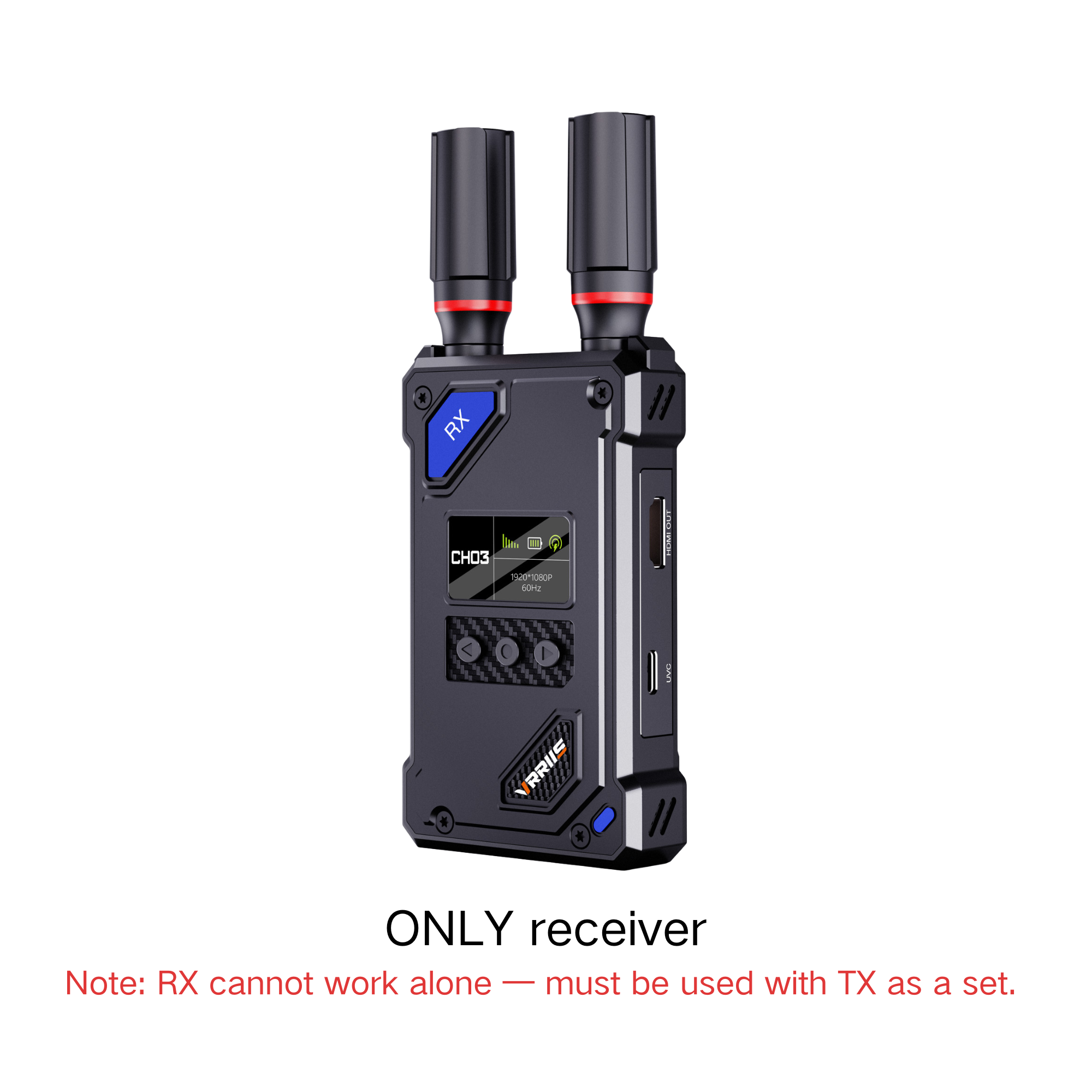 VRRIIS WL087 Wireless Video Transmitter & Receiver — 450M, UVC for OBS, 20 Channels, 1TX to 5RX