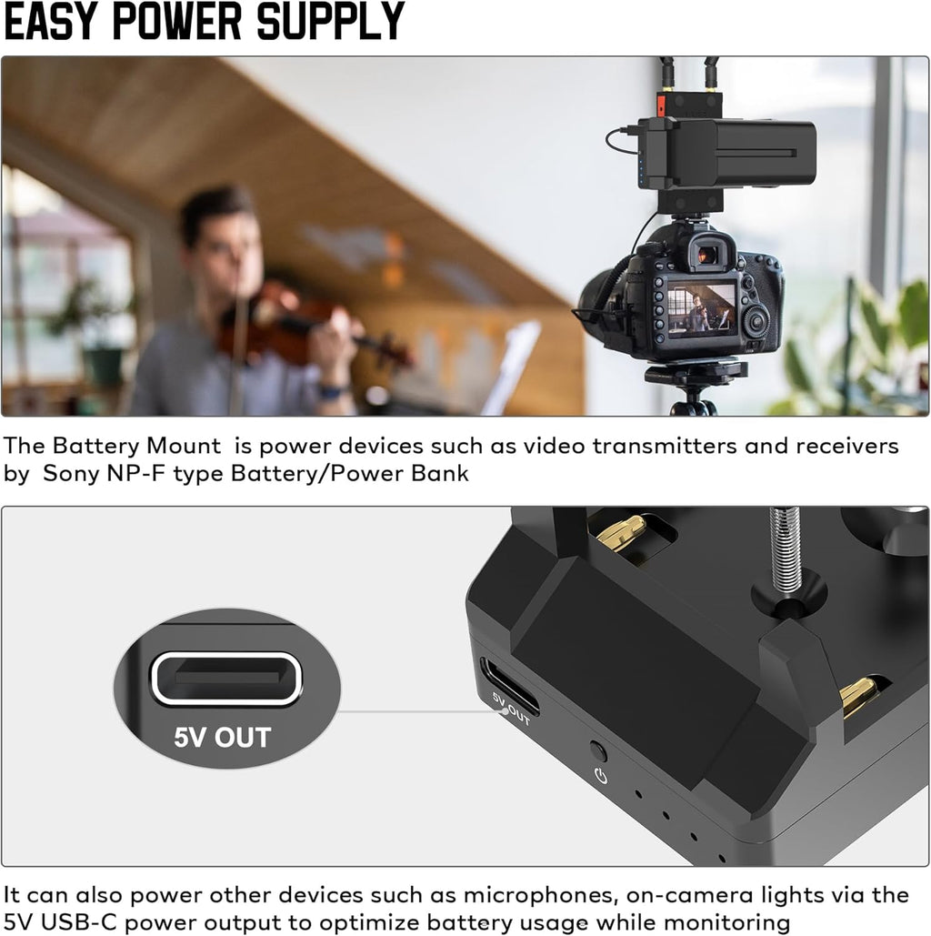 VRRIIS WL201 Erweiterbare Akku-Halterung für kabellosen HDMI-Sender