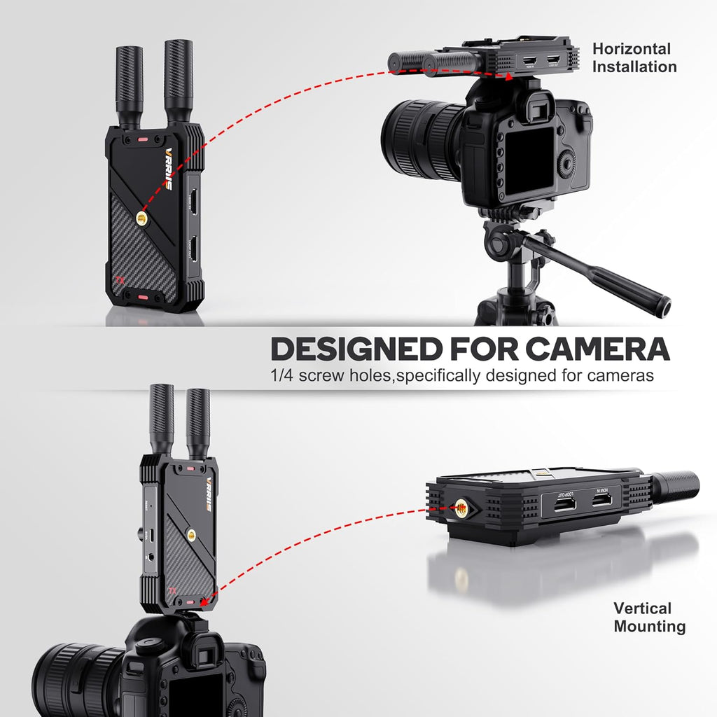 Transmisor y receptor de video inalámbrico VRRIIS WL082 — 1080P, 400M, control remoto IR, 1TX a 5RX