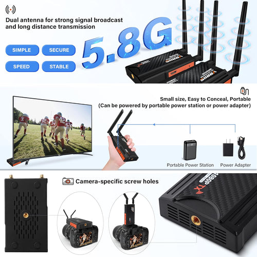 VRRIIS WL009 Drahtloser HDMI-Sender und -Empfänger — 250M, 1080P, IR-Fernbedienung, 3,5mm Audio
