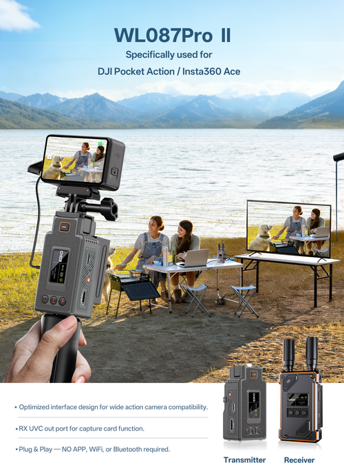 DJI Pocket & Action Wireless Transmitter UVC Output-VRRIIS WL087PRO II