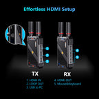 VRRIIS WL082K Wireless HDMI Transmitter Receiver with KVM — 1080P, 400M/1300FT, 1 TX to 5 RX